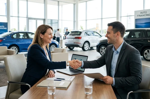 Customer getting answers about their car loan
